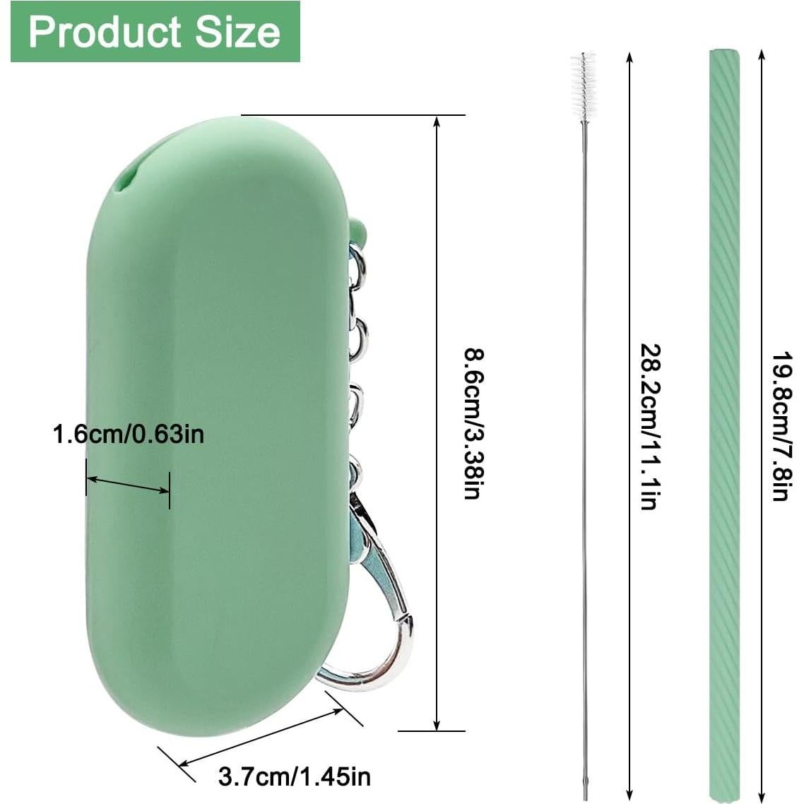 Set de 2 Pajitas de Silicona Reutilizables AYWFEY con Estuche