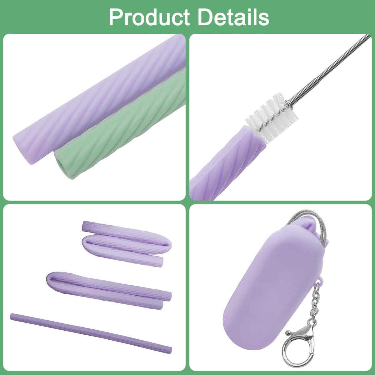 Set de 2 Pajitas de Silicona Reutilizables AYWFEY con Estuche