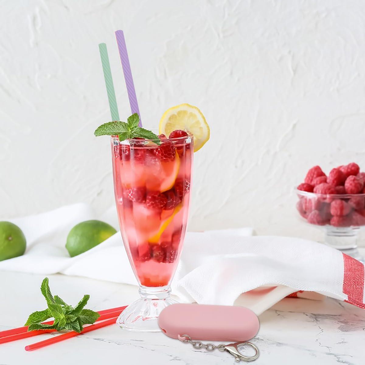 Set de 2 Pajitas de Silicona Reutilizables AYWFEY con Estuche