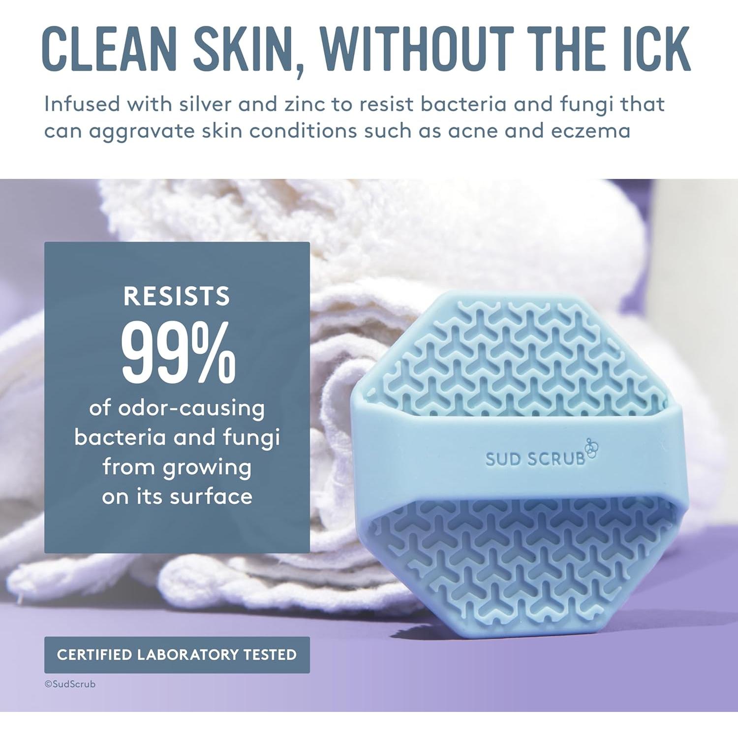 Exfoliador Facial Sud Scrub Antimicrobiano Silicona Azul 1 Paquete