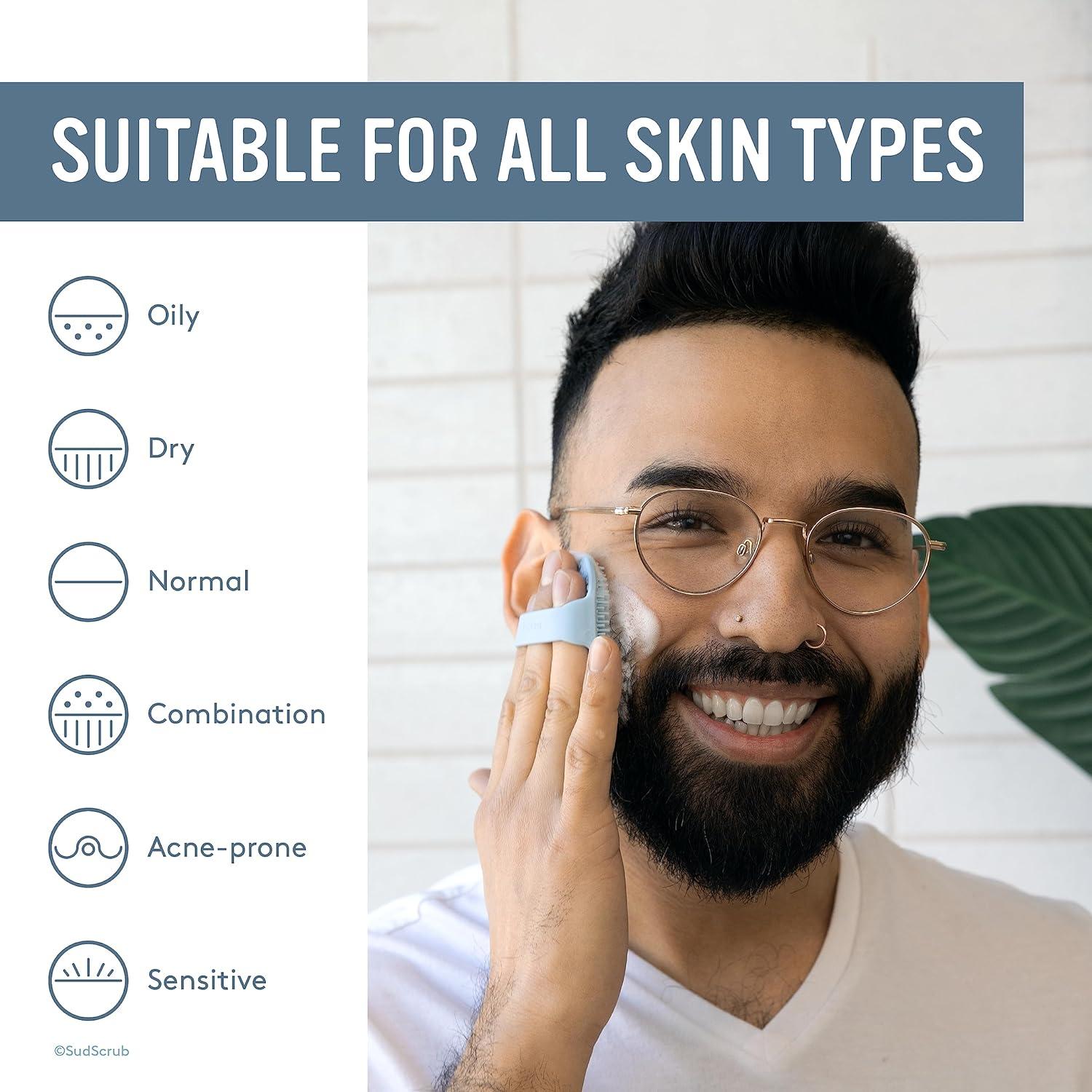 Exfoliador Facial Sud Scrub Antimicrobiano Silicona Azul 1 Paquete