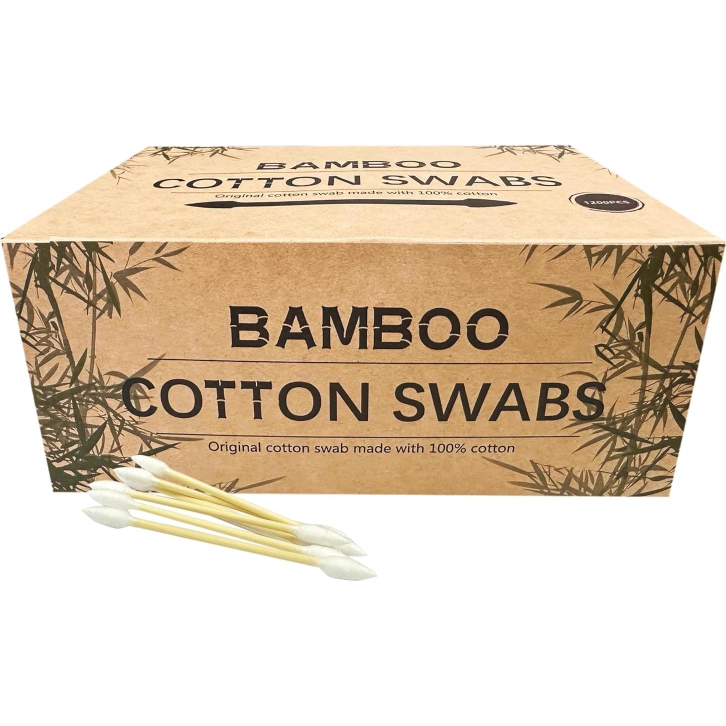 Bastoncillos de Algodón Doble Punta 1200 Piezas Bambú SCOBUTY