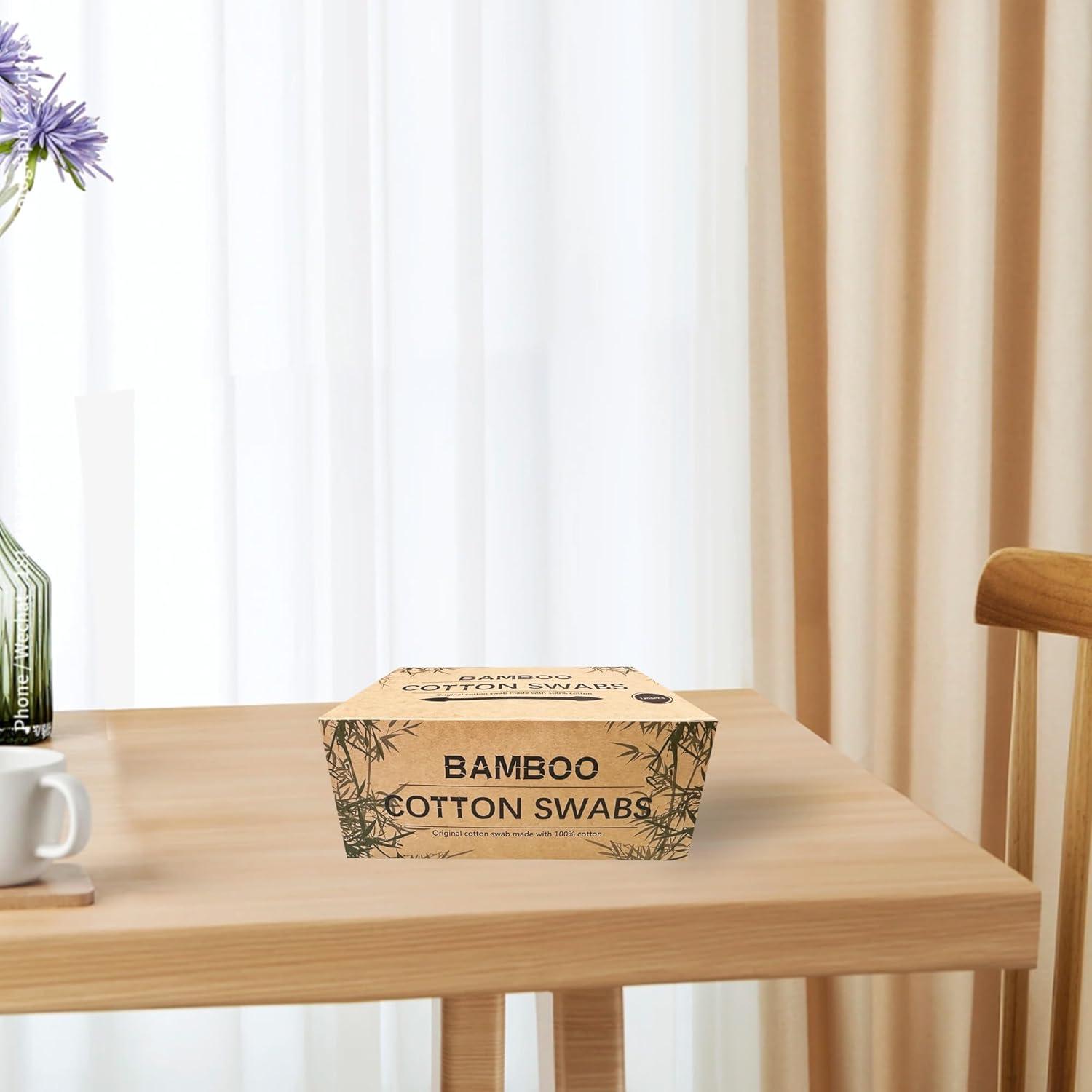 Bastoncillos de Algodón Doble Punta 1200 Piezas Bambú SCOBUTY