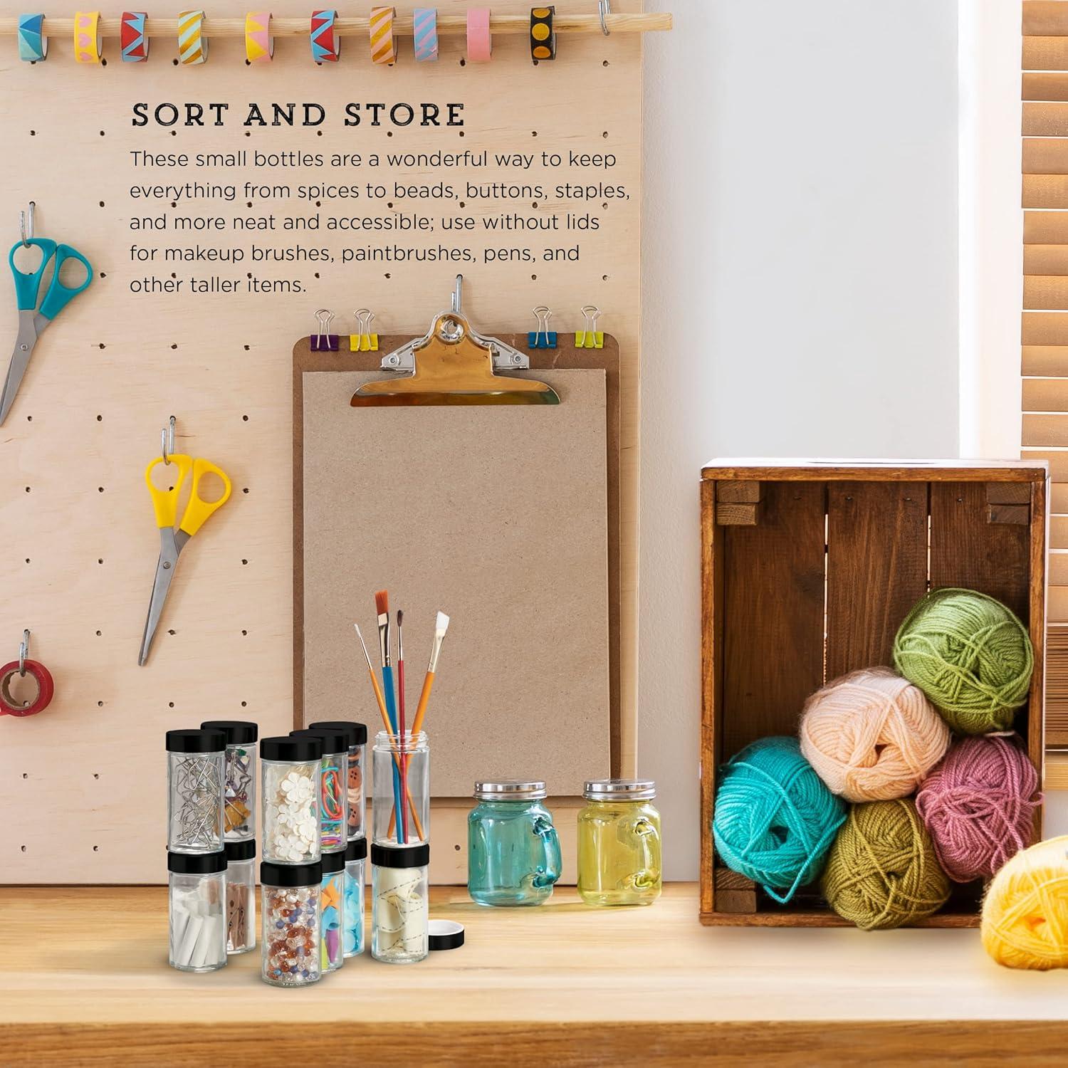 Tarros Vacíos Kamenstein 85 ml Juego de 12 con Tapa Negra