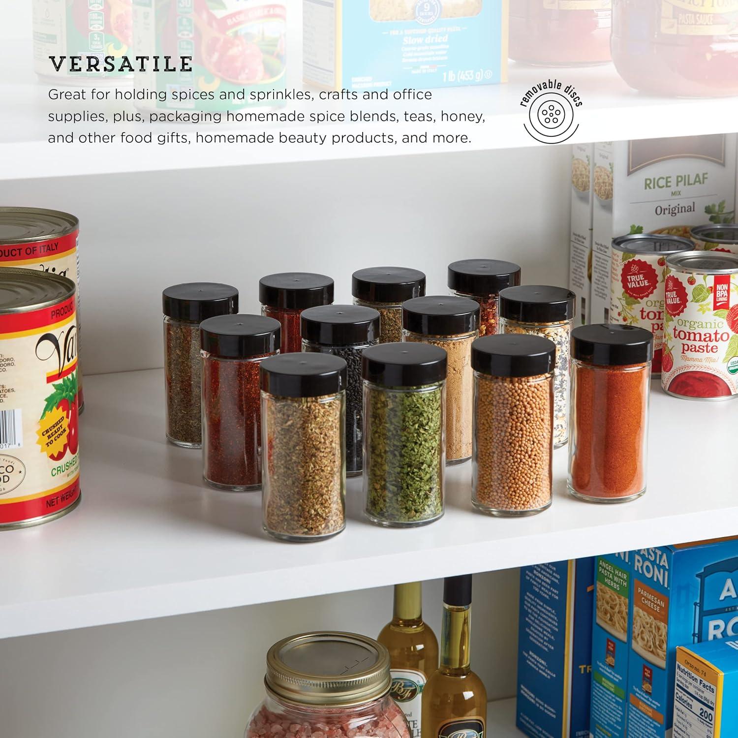 Tarros Vacíos Kamenstein 85 ml Juego de 12 con Tapa Negra