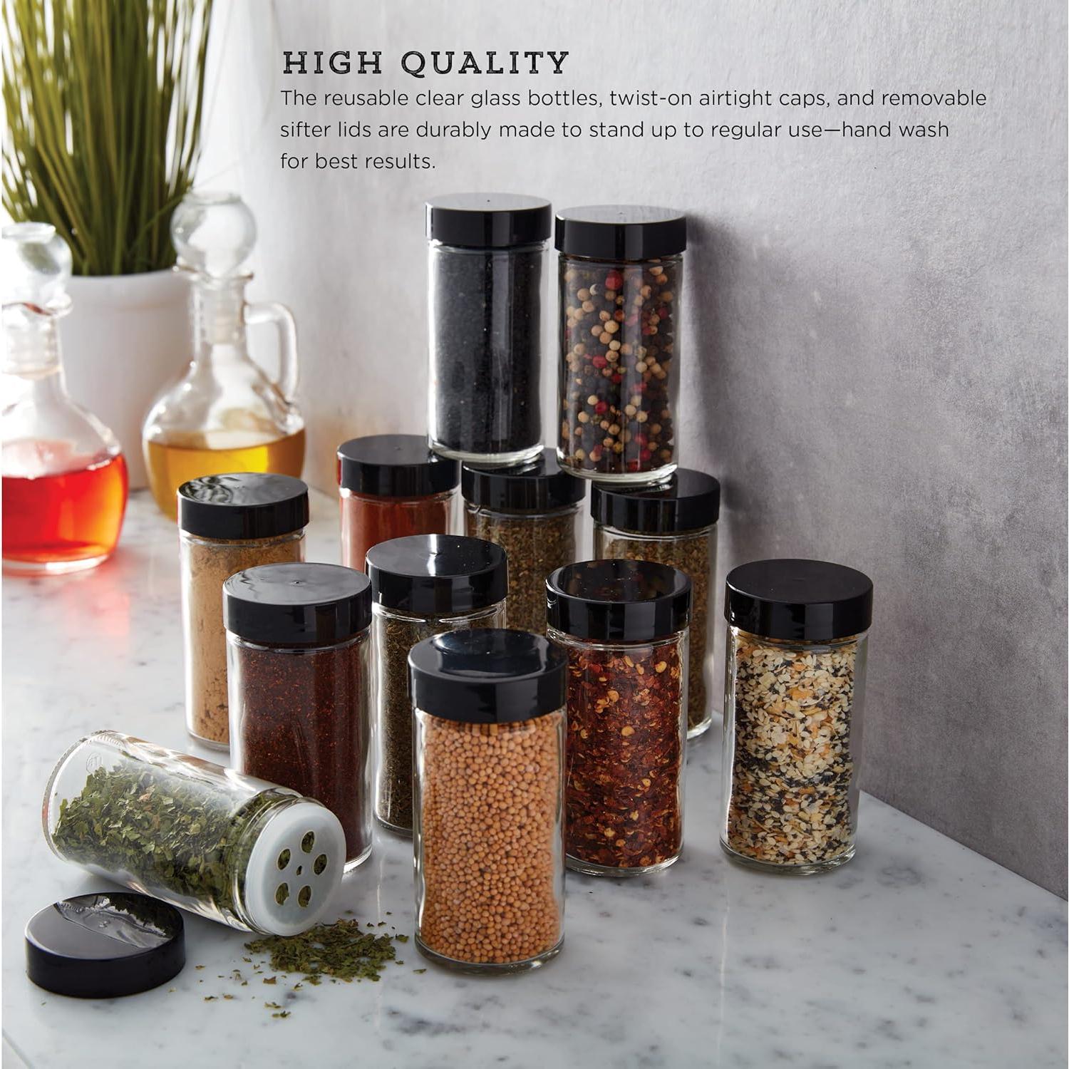 Tarros Vacíos Kamenstein 85 ml Juego de 12 con Tapa Negra