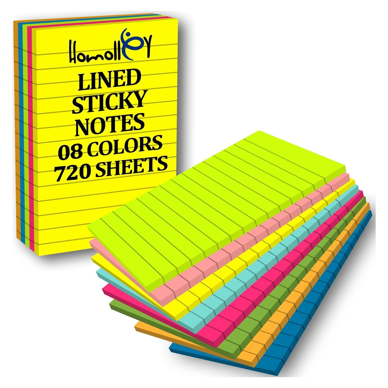 Paquete de 12 Notas Adhesivas Rayadas Homolley 10x15 cm