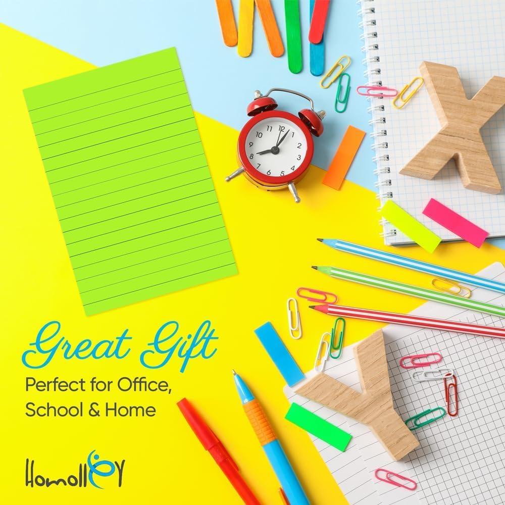 Paquete de 12 Notas Adhesivas Rayadas Homolley 10x15 cm