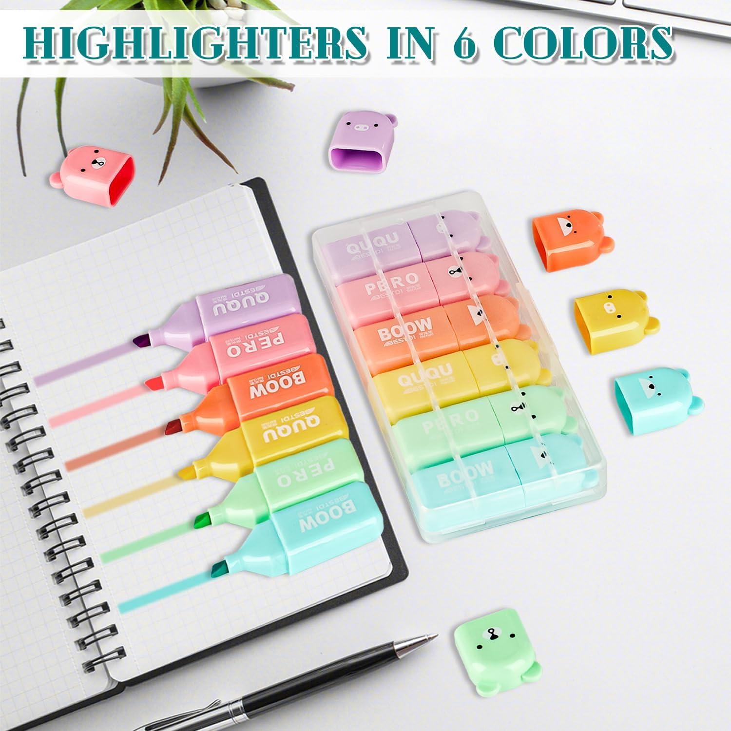 Paquete de 18 Marcadores Resaltadores Hidaily Oso Kawaii