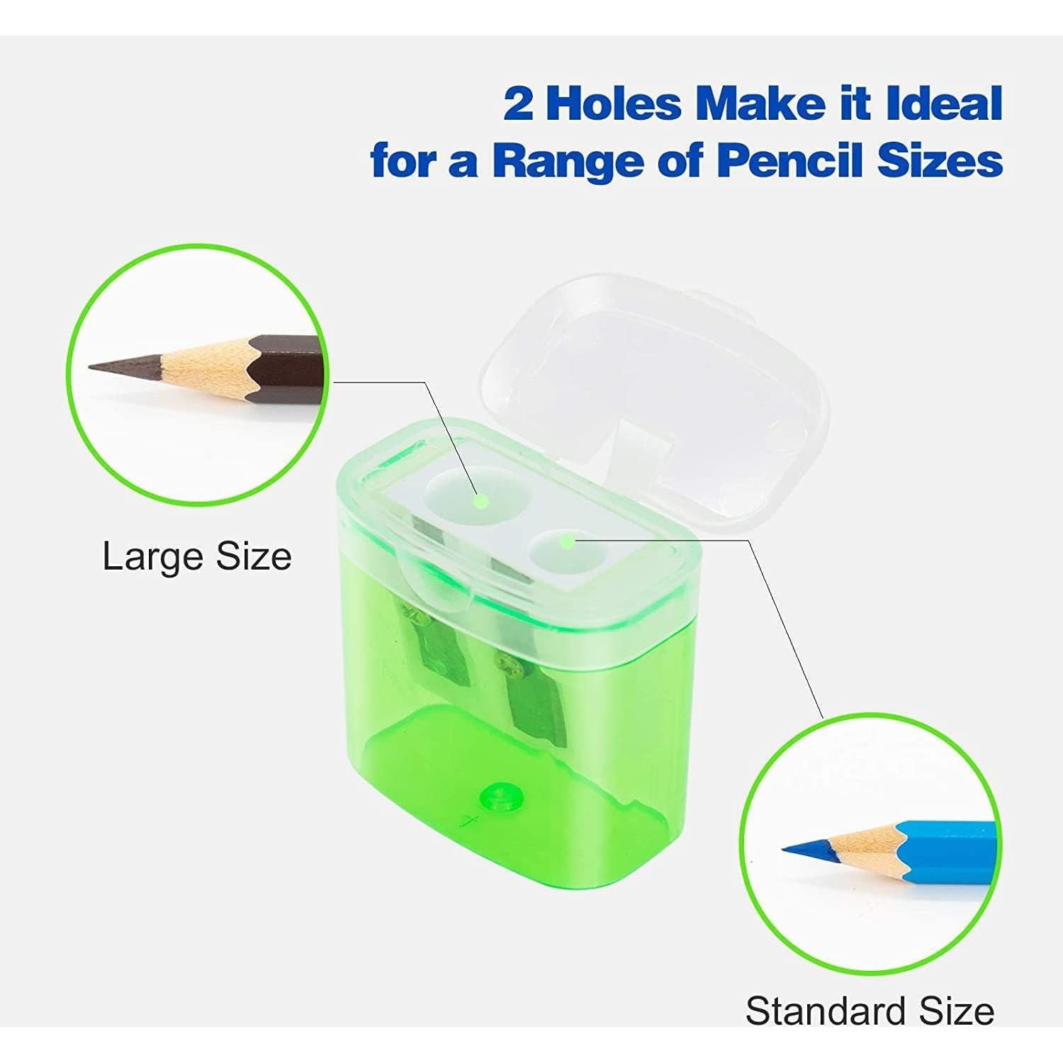 Sacapuntas Manual KIDMEN 24 Pcs 2 Agujeros para Niños