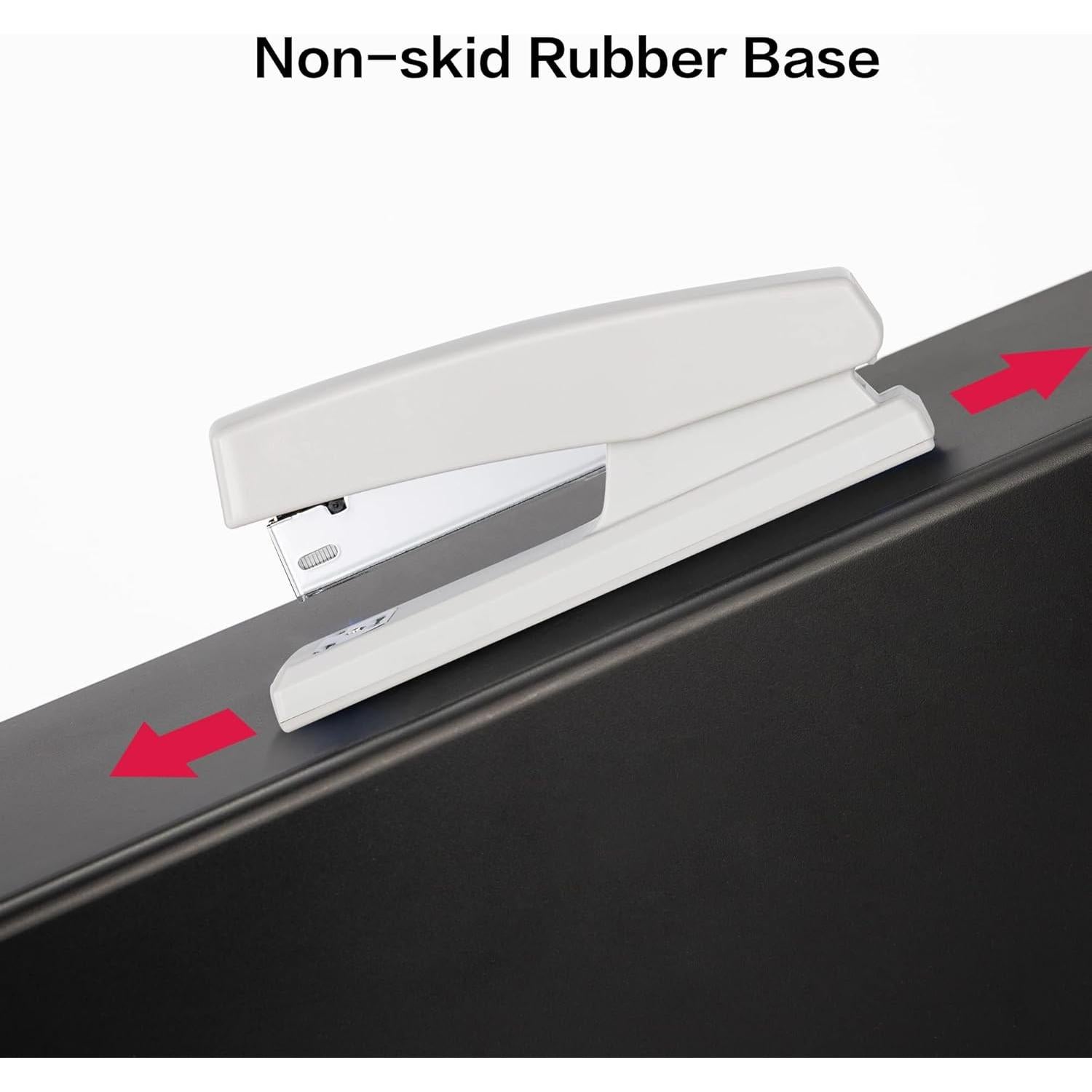 Grapadora Deli Blanca de Oficina, Capacidad 25 Hojas, 640 Grapas