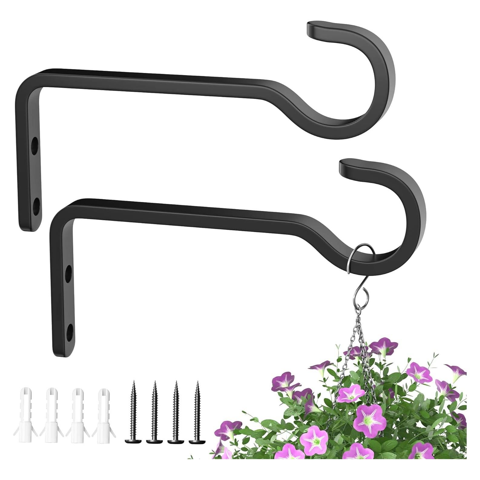 Soportes de Plantas de Hierro Saffruff - 2 Ganchos Colgantes 14.48 cm