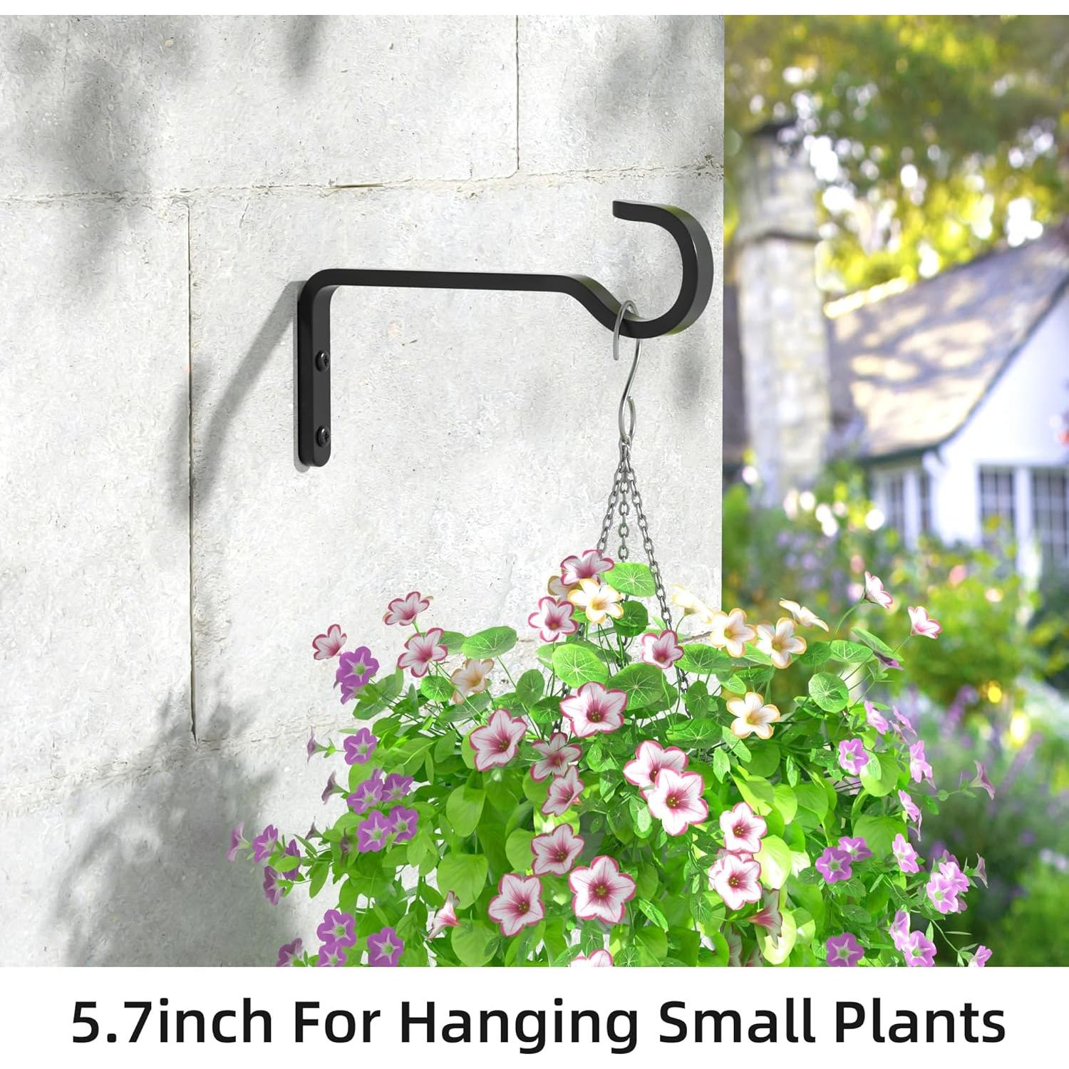 Soportes de Plantas de Hierro Saffruff - 2 Ganchos Colgantes 14.48 cm