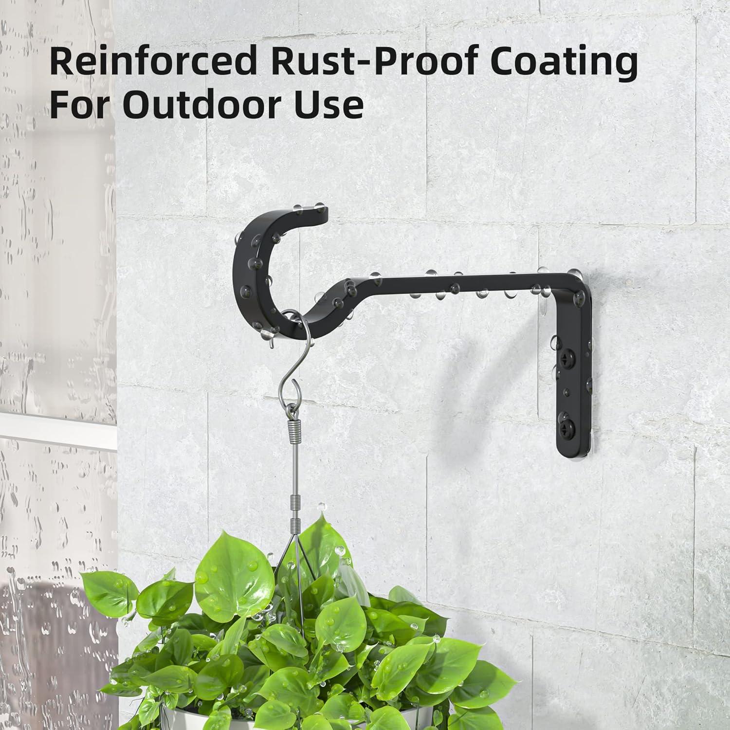 Soportes de Plantas de Hierro Saffruff - 2 Ganchos Colgantes 14.48 cm