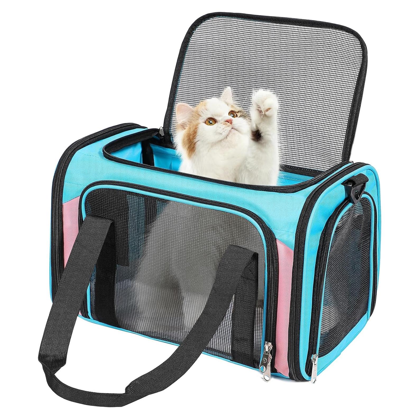 Transportadora de Mascotas Discala 43x28x28 cm Azul y Rosa