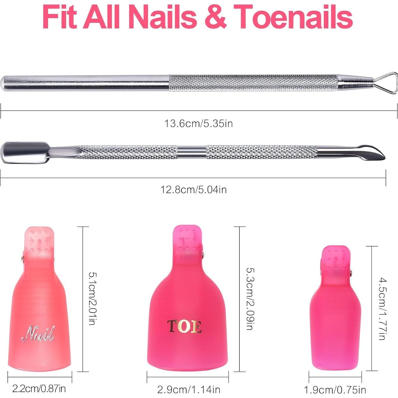 Kit de Clips Removedores de Esmalte de Uñas KAZI 22 Piezas Rosa