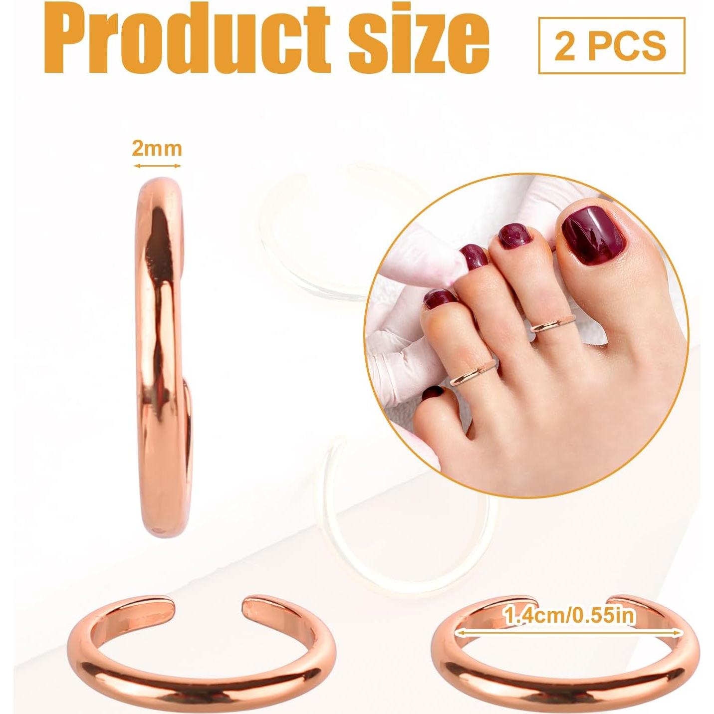 Anillos Ajustables para Dedos de los Pies Mikovivi Oro Rosa - 2 Pcs
