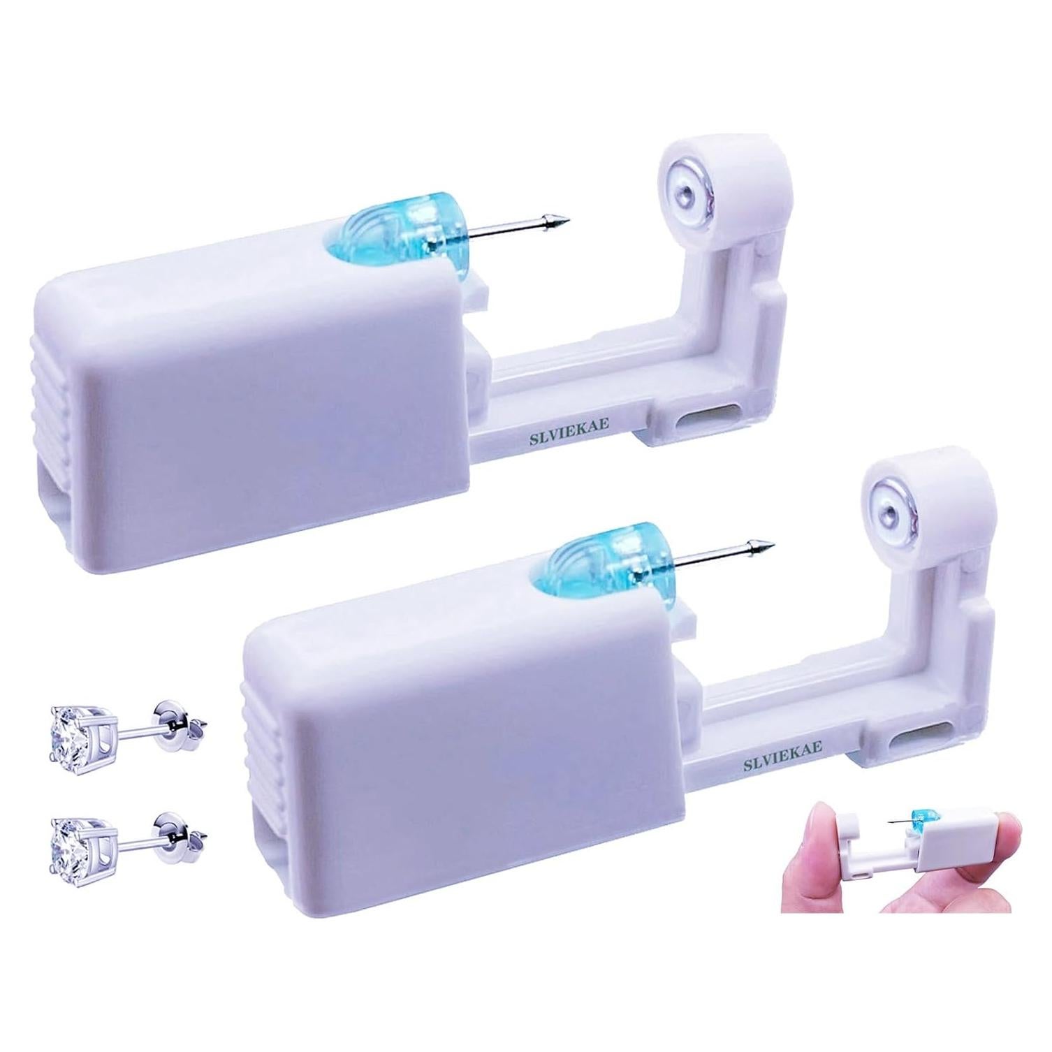 Kit de Perforación de Orejas SLVIEKAE con Aretes 3mm 4mm 5mm