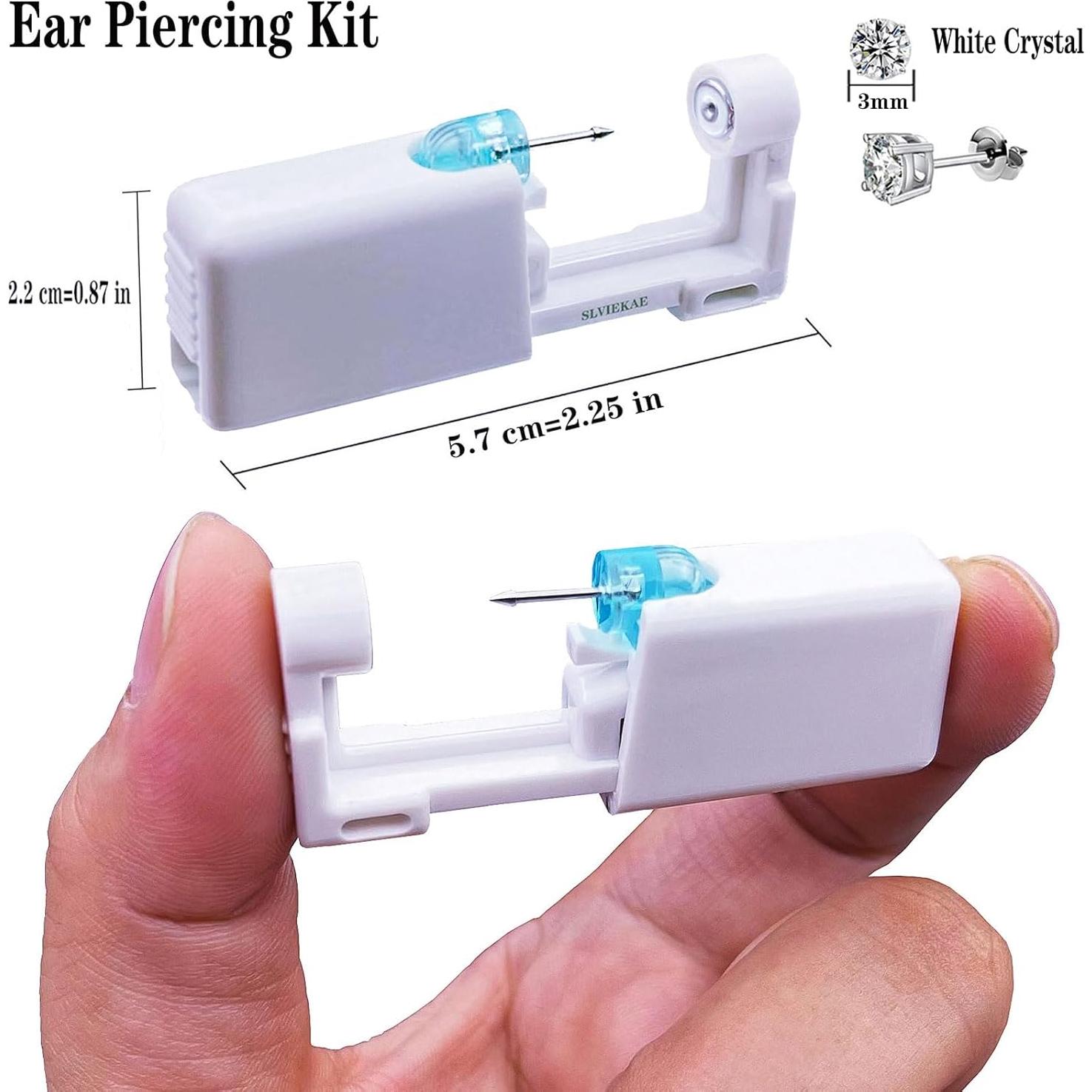 Kit de Perforación de Orejas SLVIEKAE con Aretes 3mm 4mm 5mm