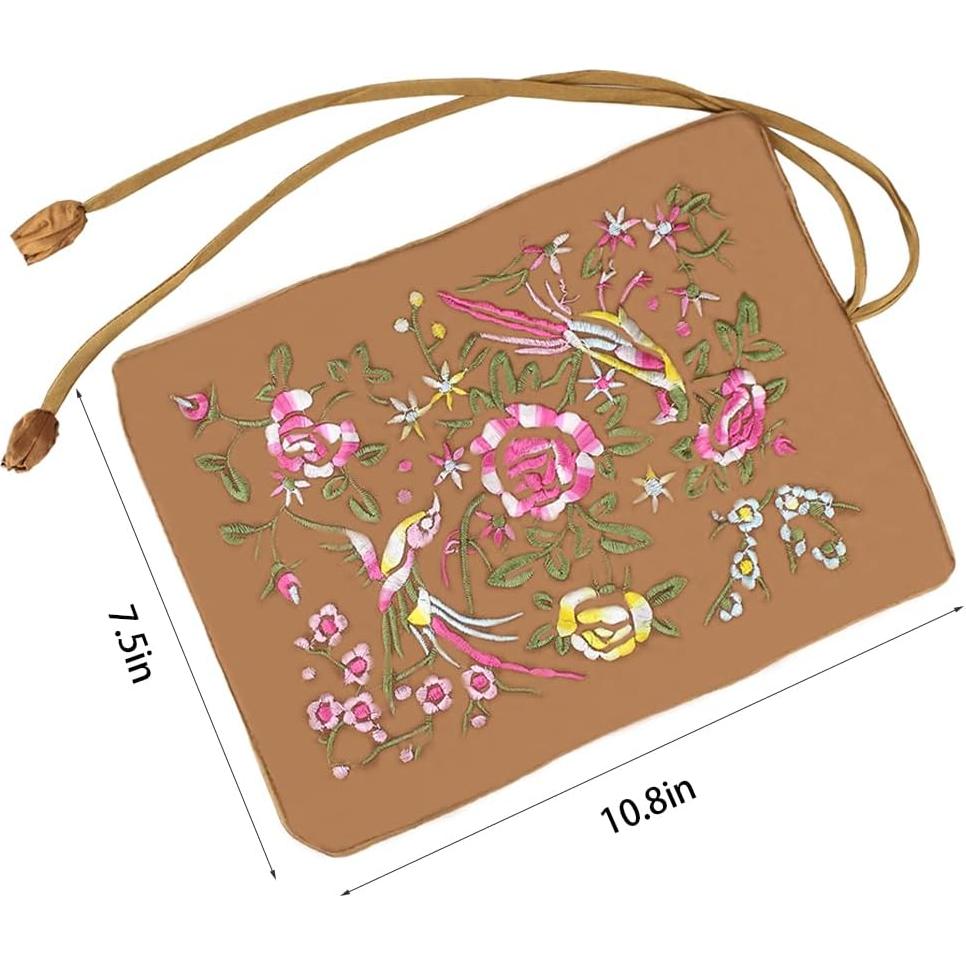 Organizador de Joyería de Seda Marrón Lidwot - Bolsa Plegable