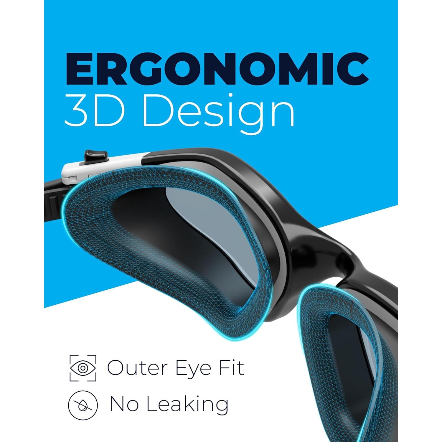 Gafas de natación AqtivAqua con lentes amplios y antiempañante