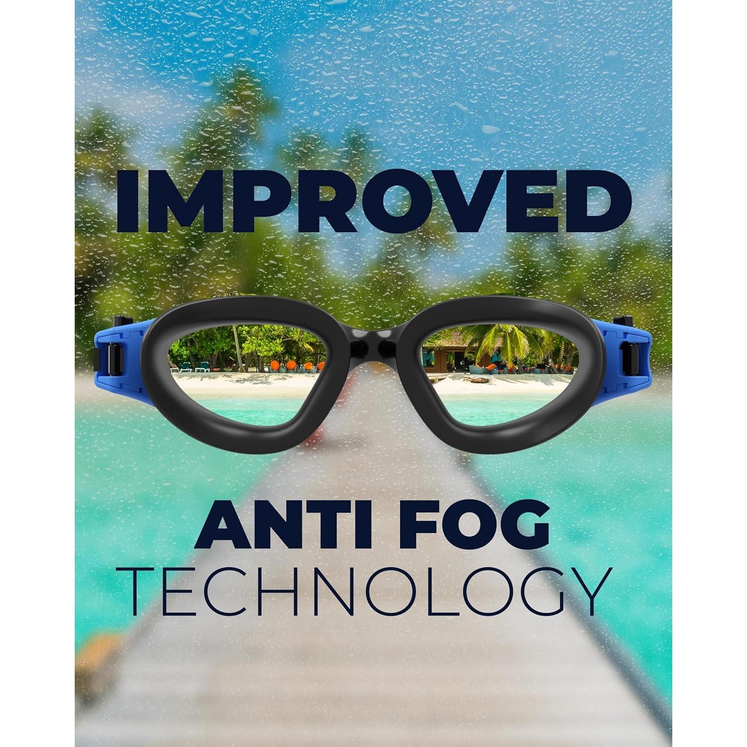 Gafas de natación AqtivAqua con lentes amplios y antiempañante