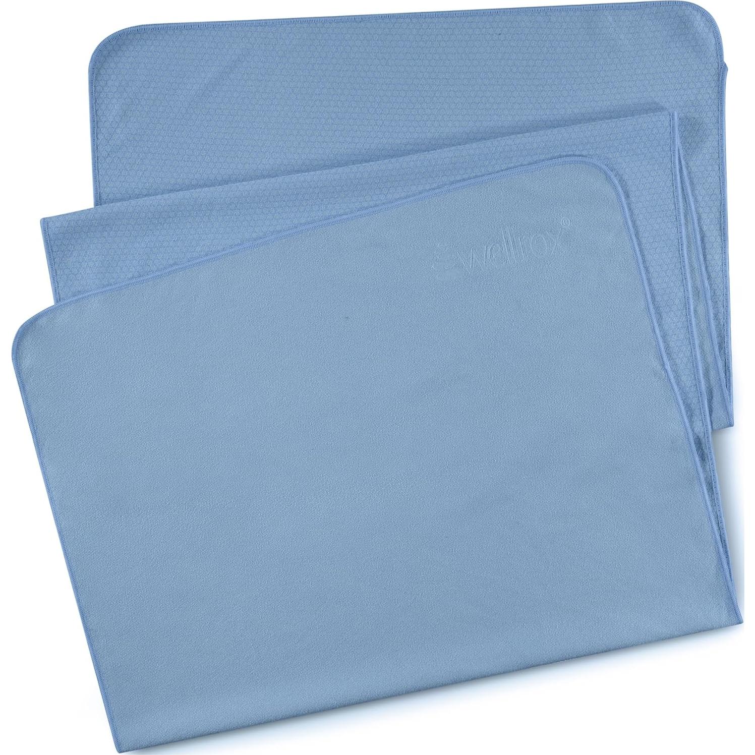 Toalla de Yoga Antideslizante Wellrox 187x66 cm Azul Microfibra