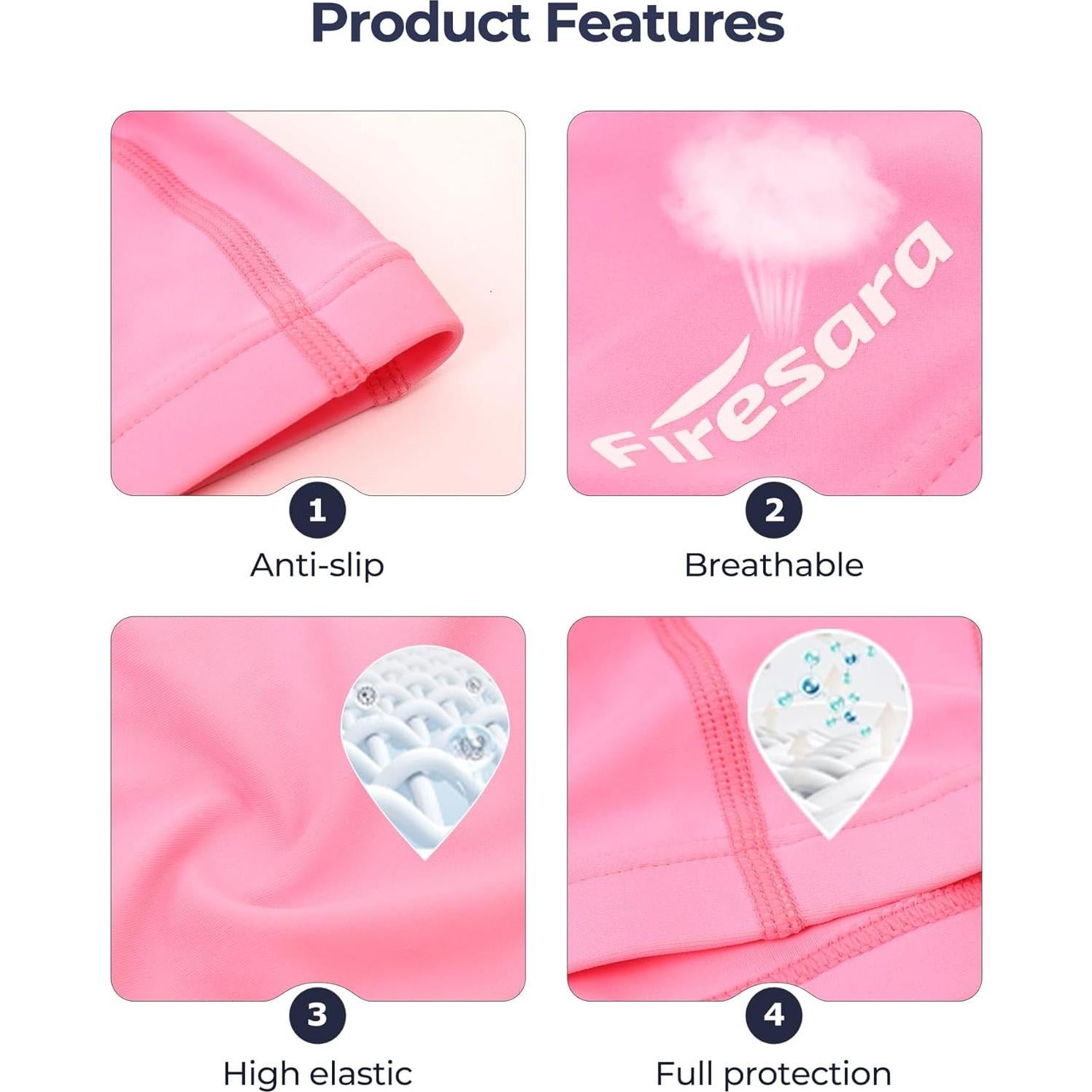 Gorro de Natación Firesara Rosa Alta Elasticidad Unisex