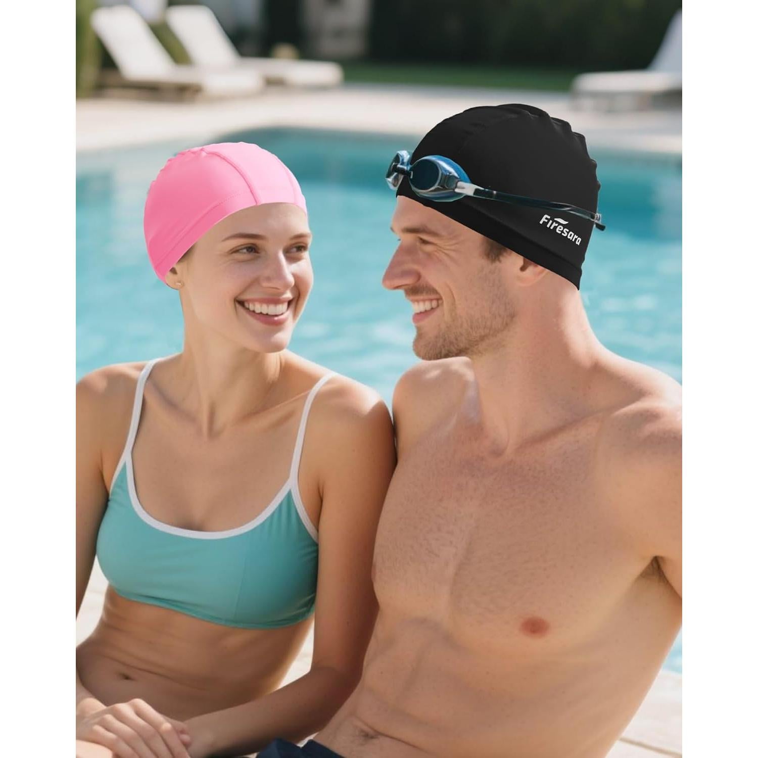 Gorro de Natación Firesara Rosa Alta Elasticidad Unisex