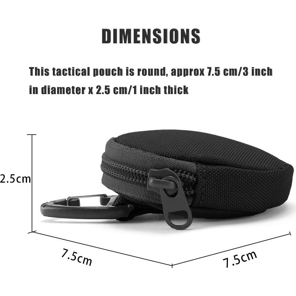 Monedero Táctico Pequeño 900D Nylon con Llavero - 2PCS Negro