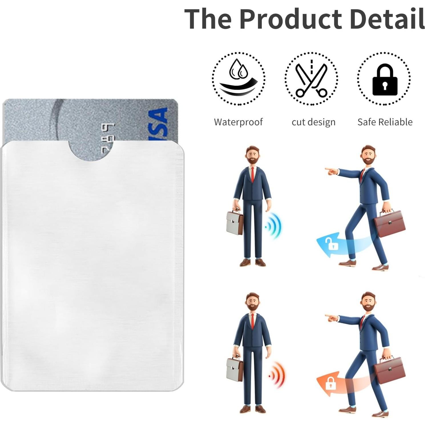 Fundas de Tarjeta de Crédito Owfeel RFID 15 Unidades Plata