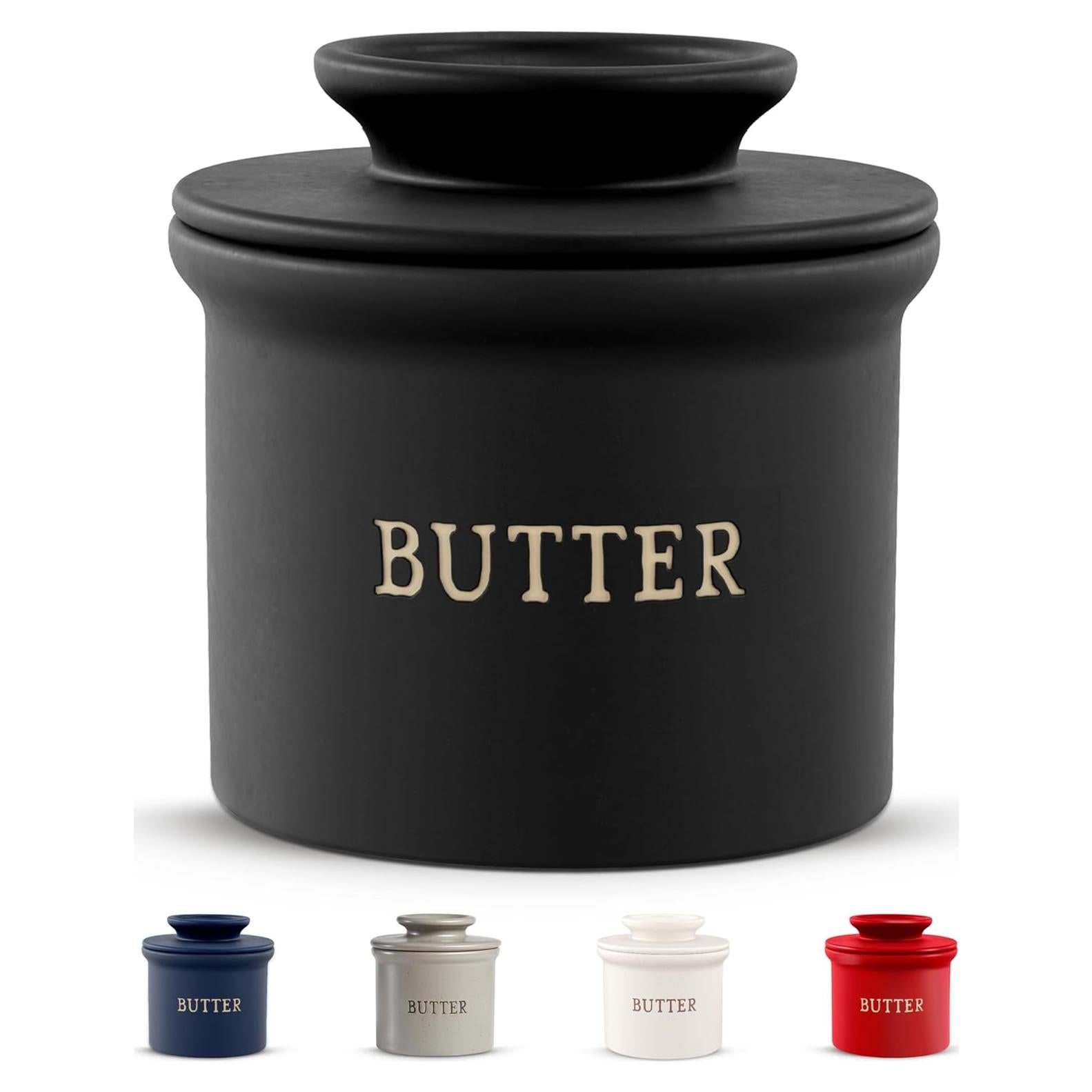 Conservador de Mantequilla KooK Cerámico Negro Mate 350g