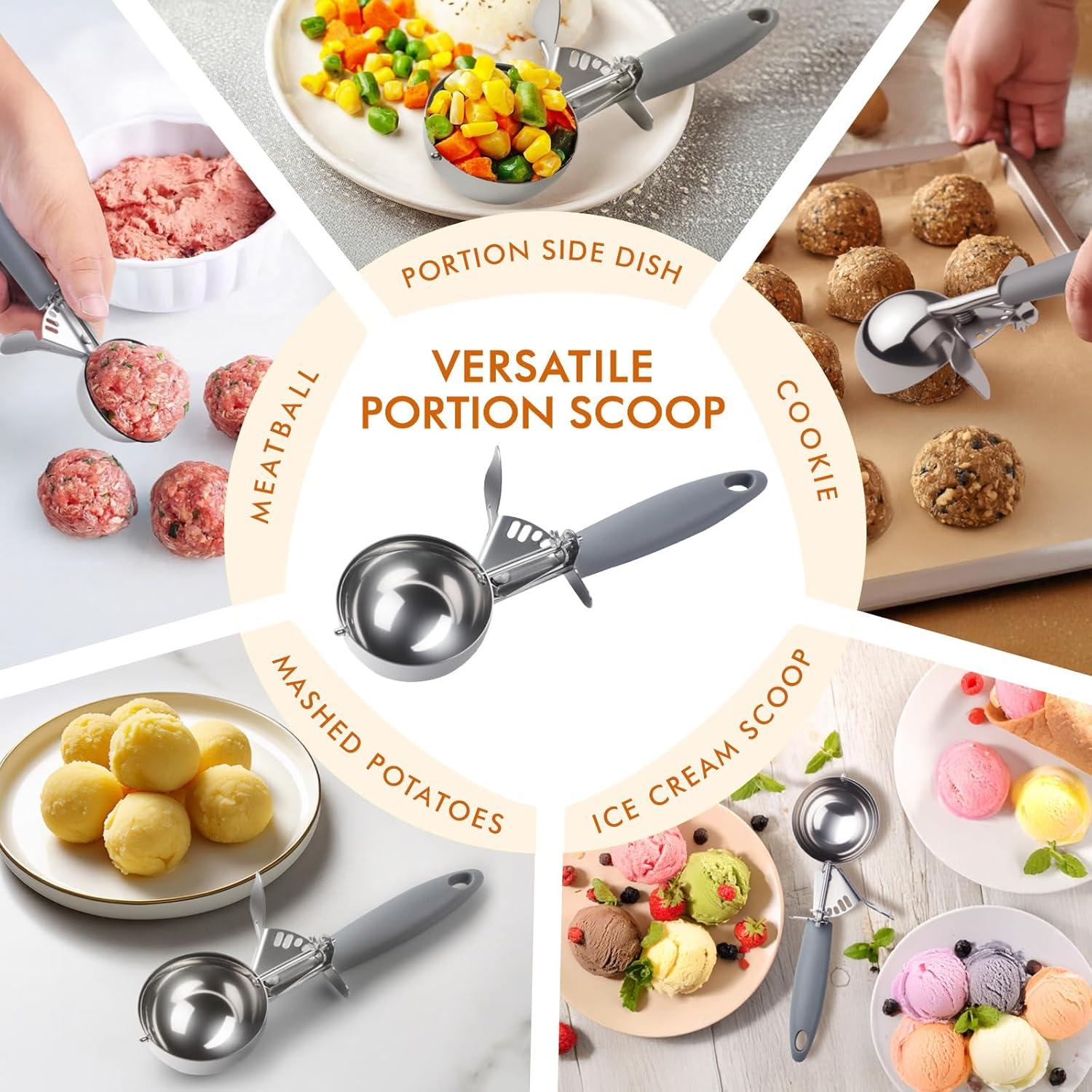 Cucharón de 4 oz H-Min #8 para Helado y Galletas, Acero Inoxidable