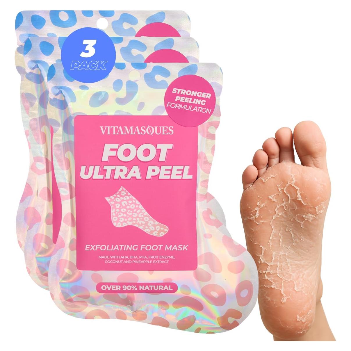 Mascarilla Exfoliante para Pies Vitamasques Coco y Piña - 3 Unidades