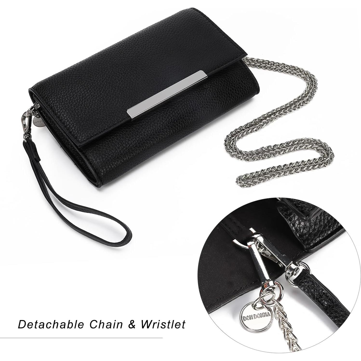 Bolso de Mano para Mujeres AFKOMST Negro 20x12.7cm