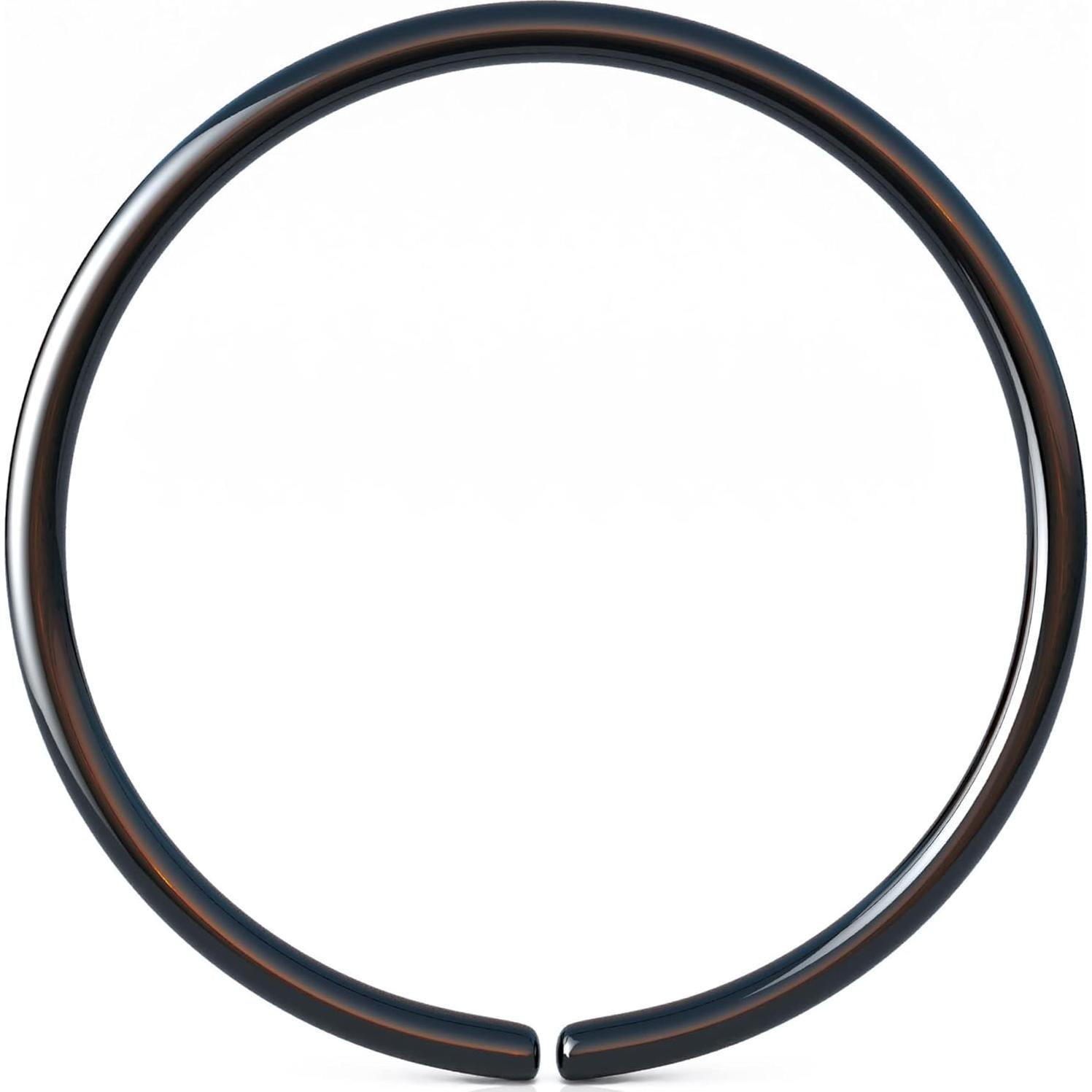 Aro de Nariz Negro 925 Alome - 7mm 24 gauge Plata Esterlina