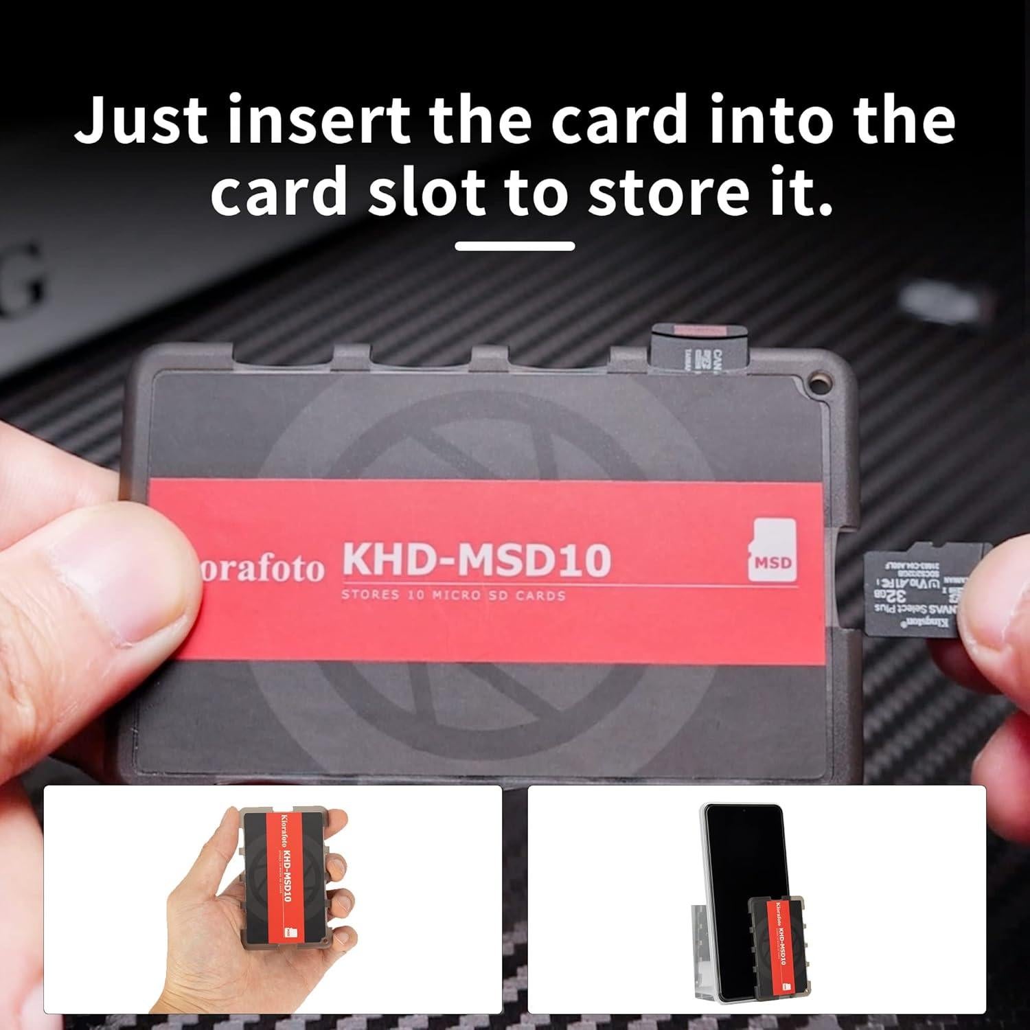 Kiorafoto KHD-MSD10 Caja Almacenamiento 10 Tarjetas Micro SD