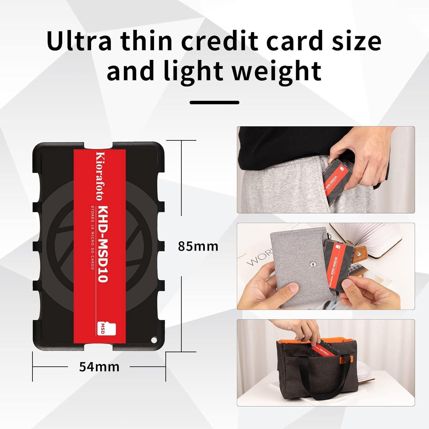 Kiorafoto KHD-MSD10 Caja Almacenamiento 10 Tarjetas Micro SD