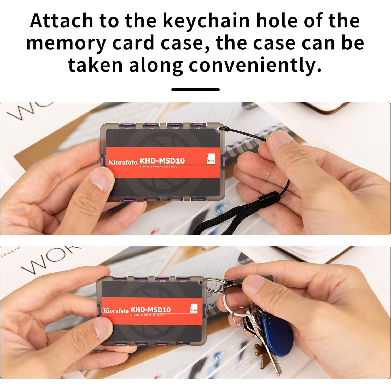 Kiorafoto KHD-MSD10 Caja Almacenamiento 10 Tarjetas Micro SD