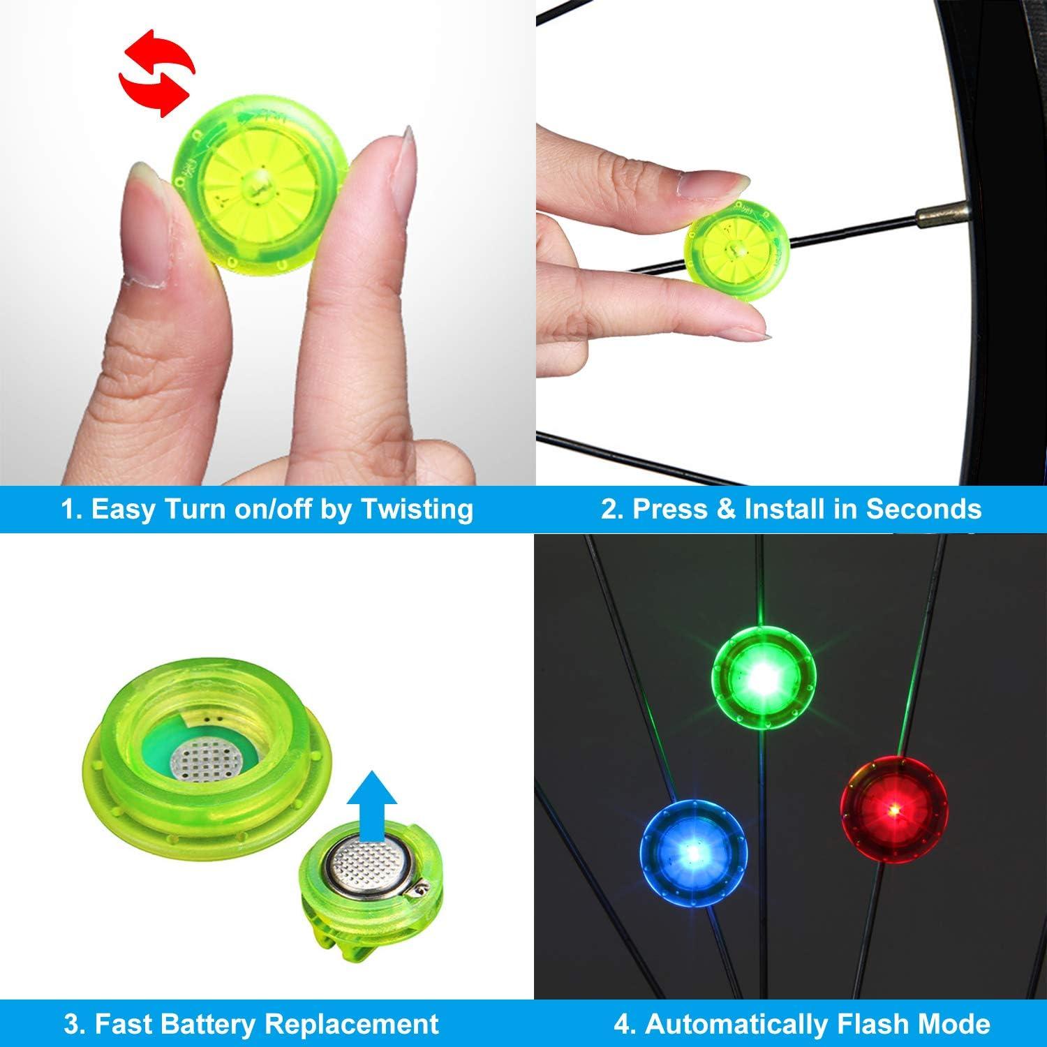 Luces de Rueda de Bicicleta MapleSeeker Multicolor IP67