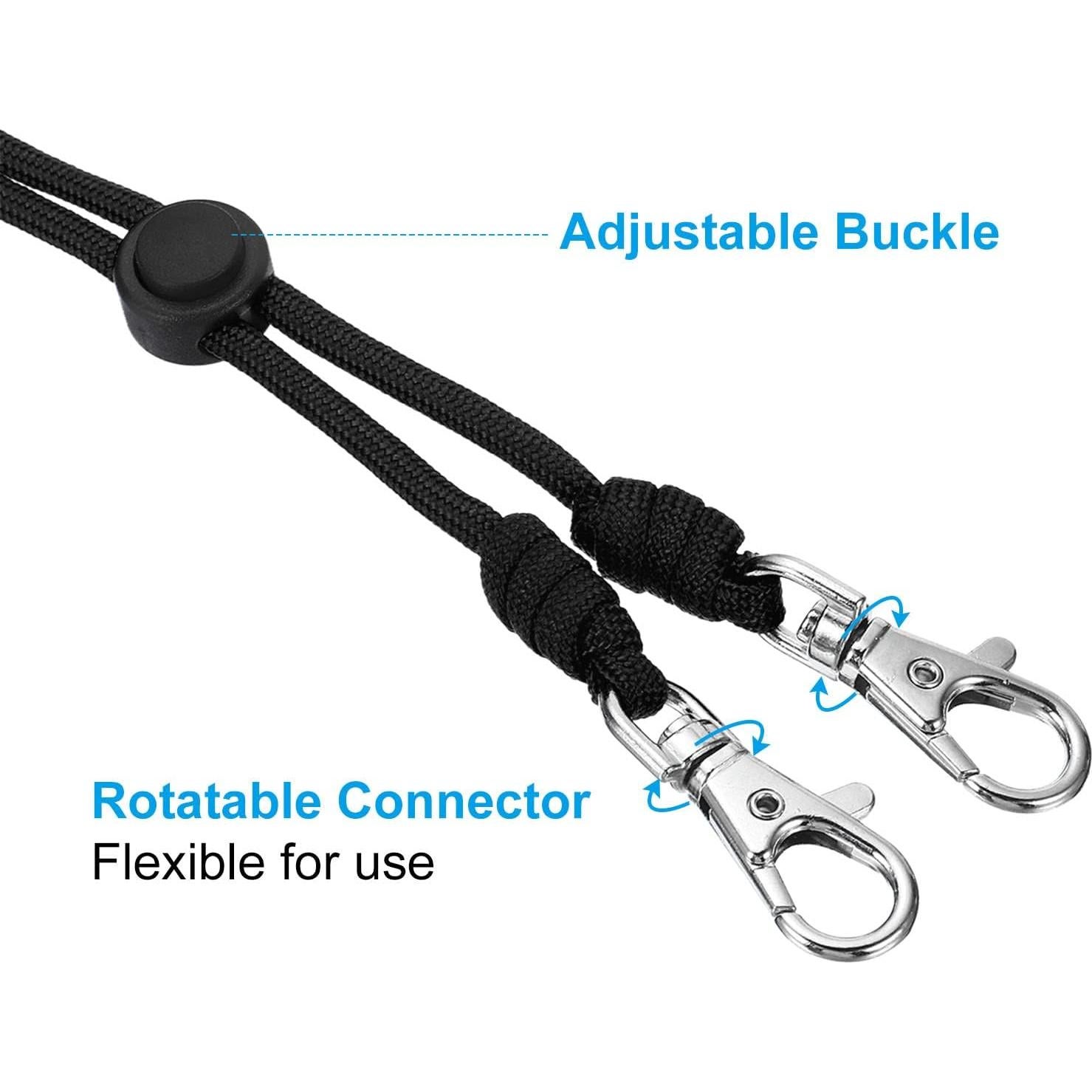 Cinta de Cuello Ajustable PATIKIL Negra 45x0.4 cm para Identificación