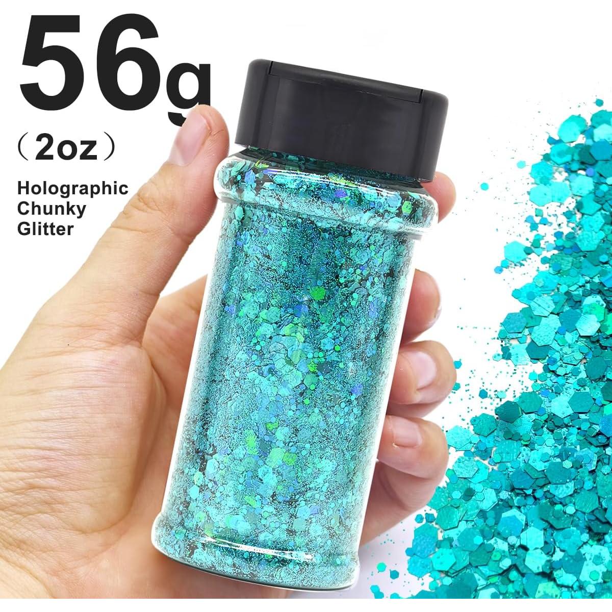 Brillantina Holográfica Azul Aqua 56g - Electric Bliss Beauty
