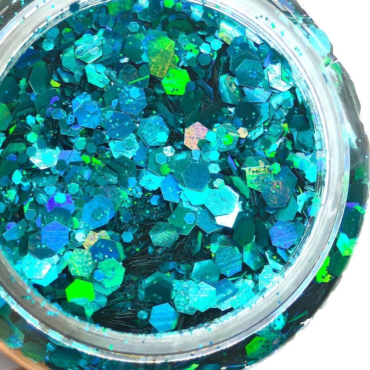 Brillantina Holográfica Azul Aqua 56g - Electric Bliss Beauty