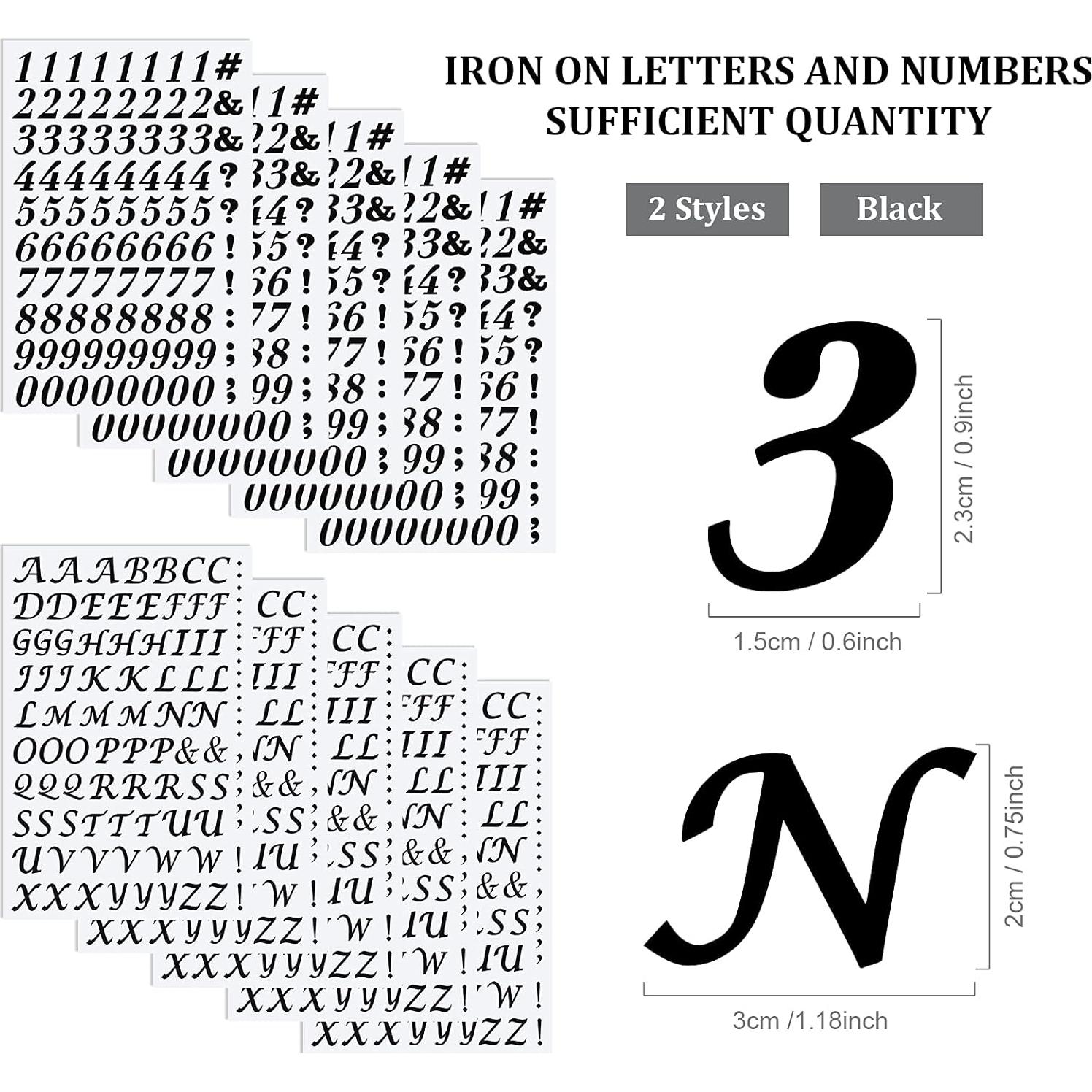 1880 Piezas Letras y Números Termoadhesivos Tenare 1.9 cm