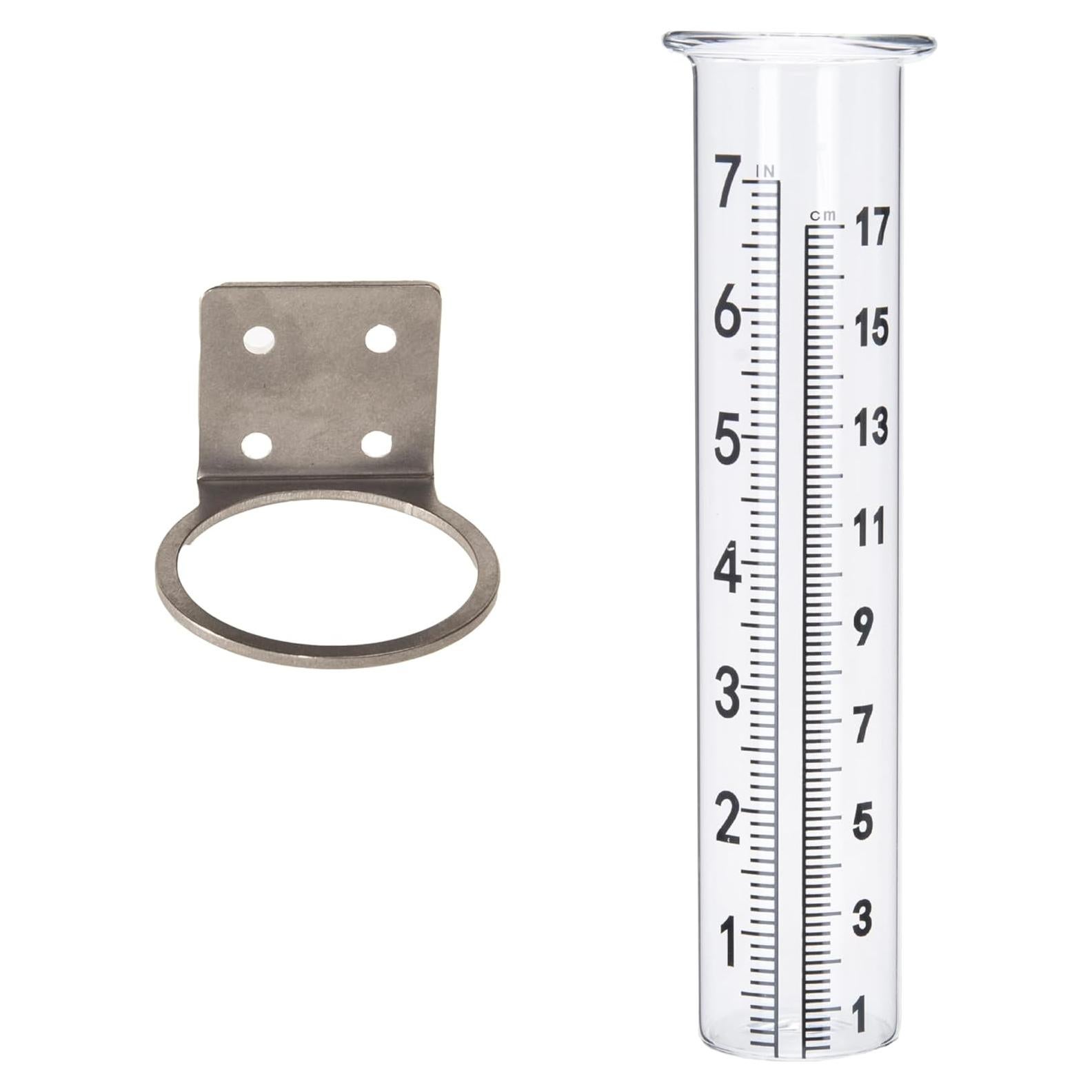 Medidor de lluvia Mateda 17.78 cm con soporte acero inoxidable