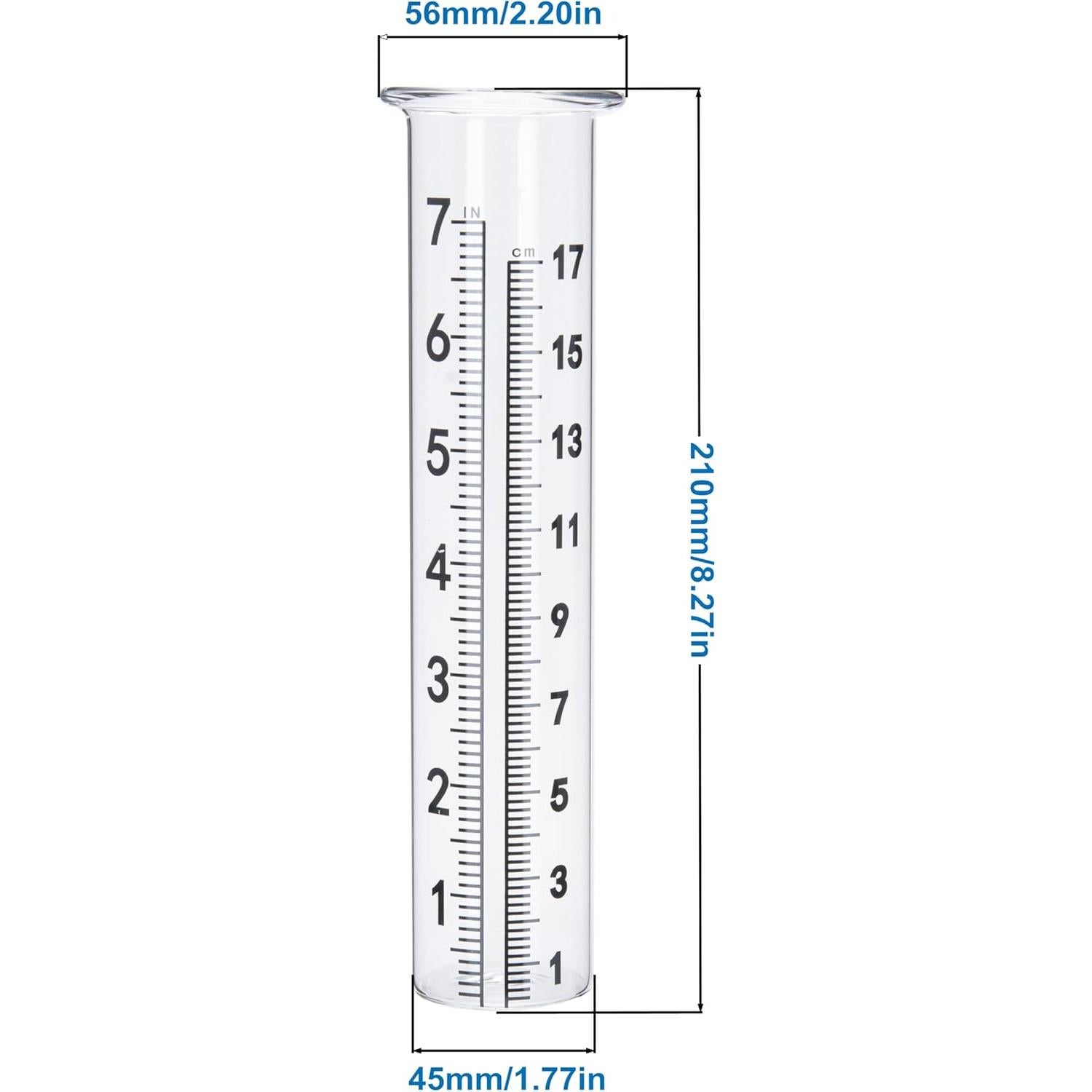Medidor de lluvia Mateda 17.78 cm con soporte acero inoxidable