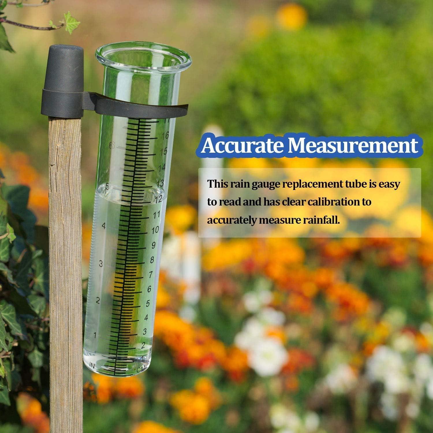 Medidor de lluvia Mateda 17.78 cm con soporte acero inoxidable