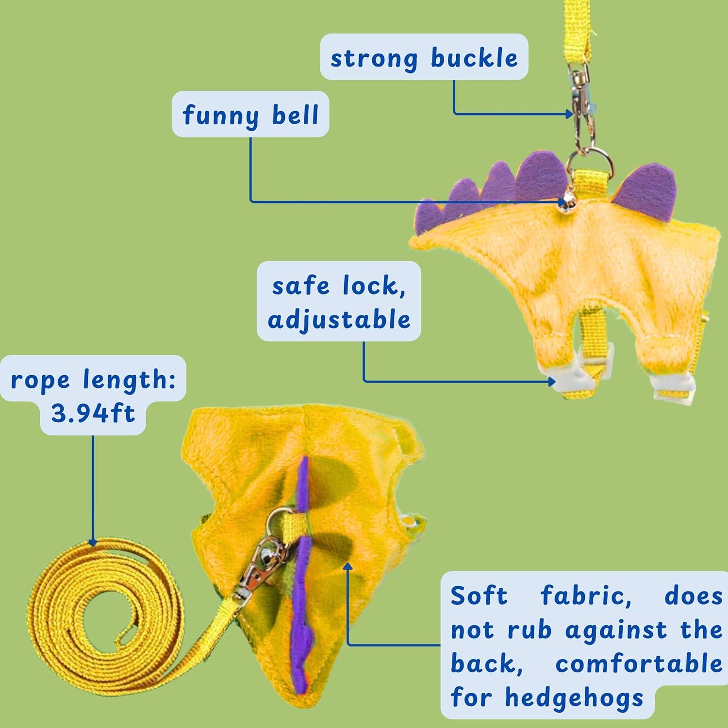 Correa y Arnés Ajustable para Erizo Homedy Amarillo