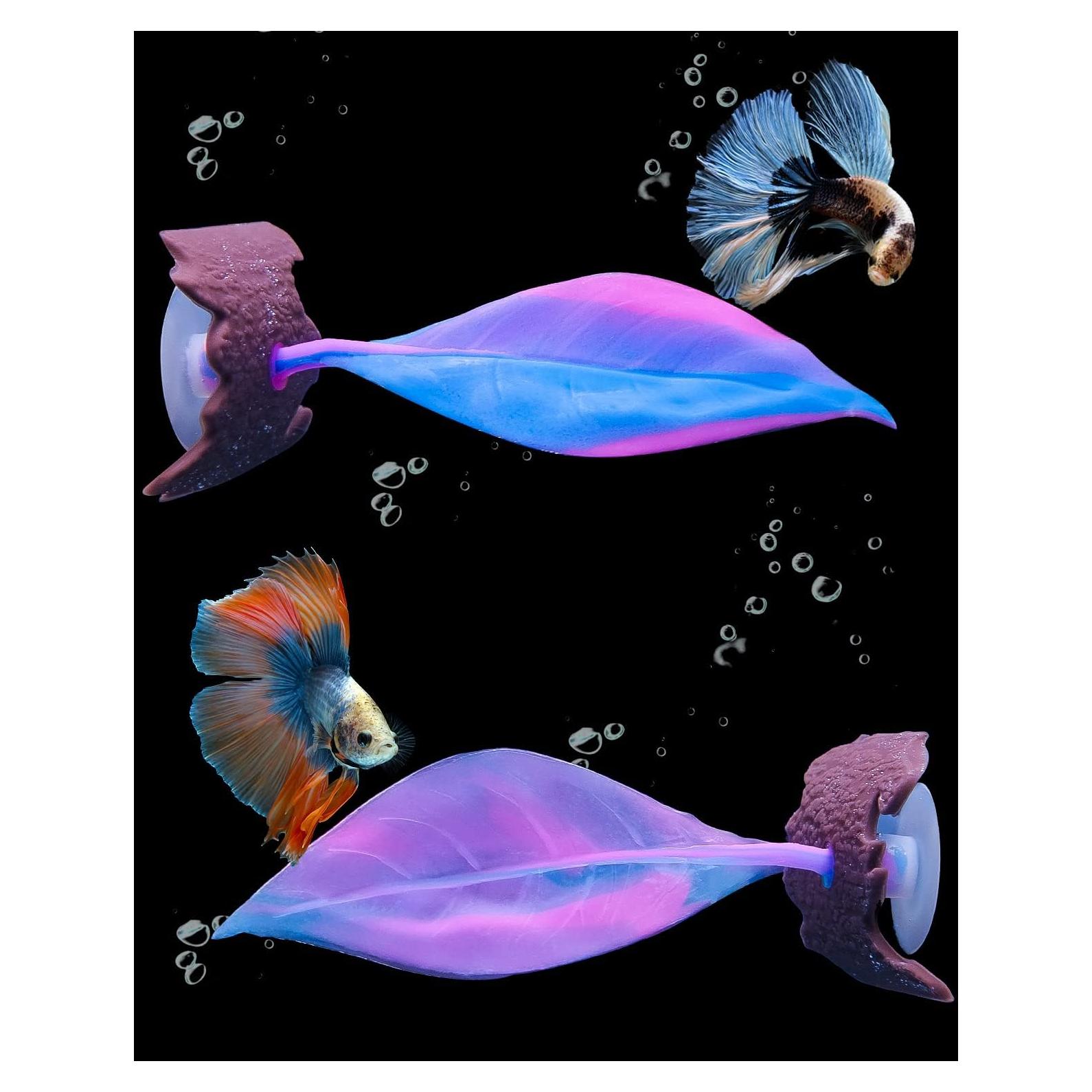 Hamaca de Hoja Uniclife para Betta - Silicona Rosa 15.87x23.74cm