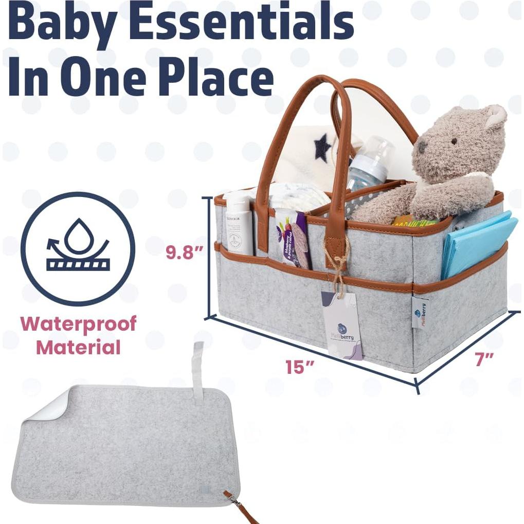 Caddy de Pañales Melliberry con Almohadilla de Cambio 38cm